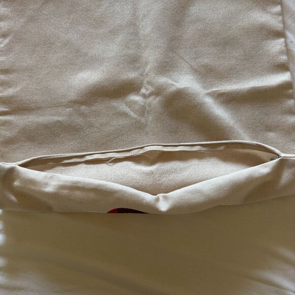 Plaid Red & Black Holiday Believe Pillow Cover 18.5" Square With Hidden Zipper - Picture 5 of 6